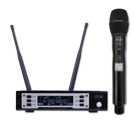 Imagem Kit Microfone Sem Fio UHF Dylan D-9001TB Talkback + Receptor Cardióide Dinâmico Bivolt