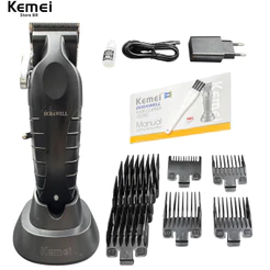 Máquina de cortar cabelo Profissional Kemei 2296 Bivolt 110v -220v Sem Fio USB Portátil Hair Clipper