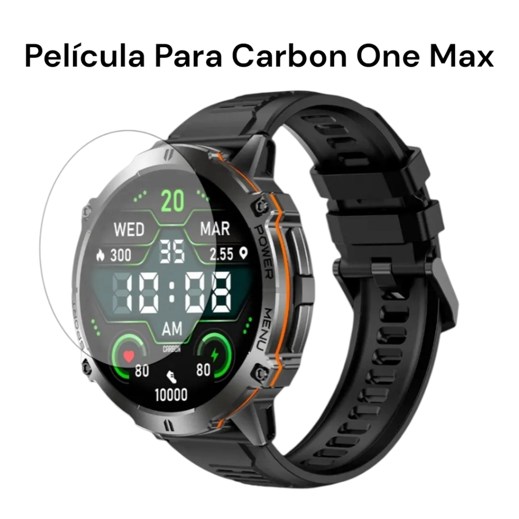 Película Compativel Com Smartwatch Carbon One Max De Vidro Temperado