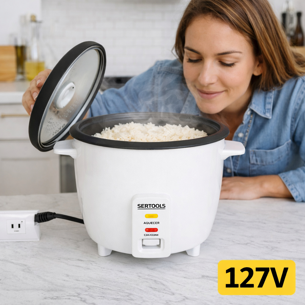 Panela Arroz Elétrica Capacidade 1,3 Litros 127v Branca antiaderente não gruda alimento fácil lavar