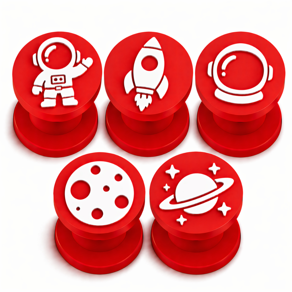 Kit Carimbo Marcador Brigadeiro ASTRONAUTA Molde Festa Confeitaria Aniversário Doces