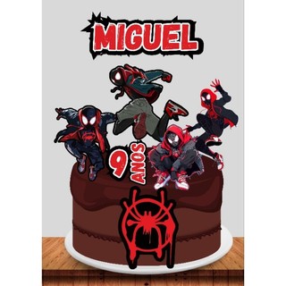 Topo de Bolo  Spider-Man: Miles Morales Homem Aranha  para festa