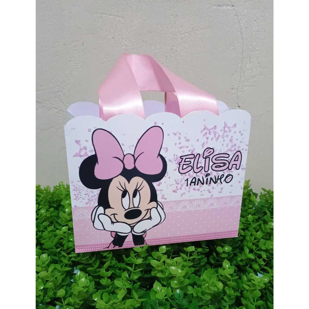 Sacolinha Personalizada Minnie Festa Infantil | Lembrancinha Aniversário | Fazemos Qualquer Tema