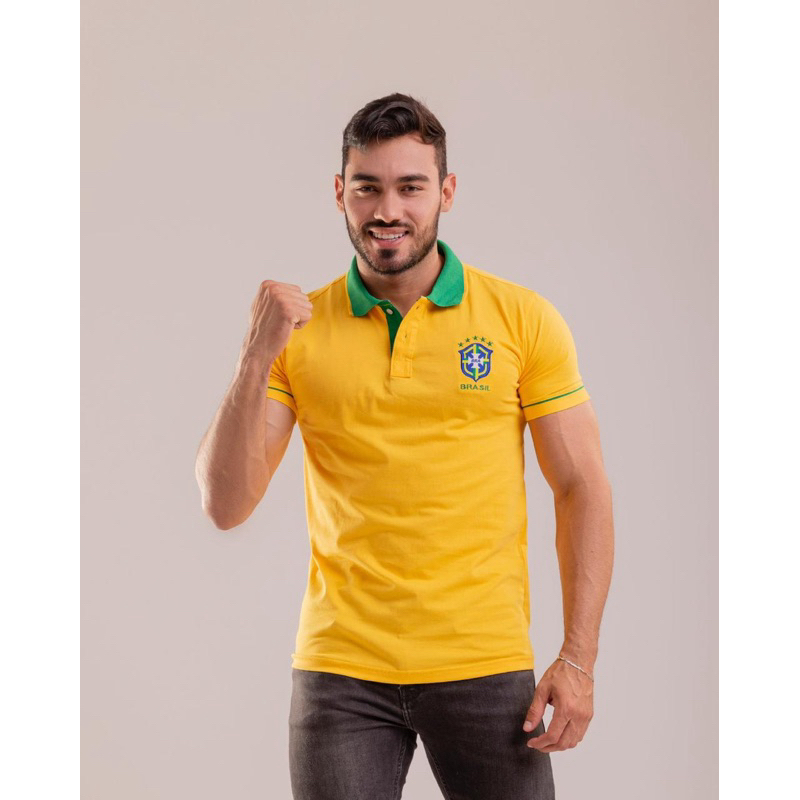 Camisa Polo Masculina e Feminina Brasil 🇧🇷 Premium Algodão Slim Fit Confortável Casual/Esportiva