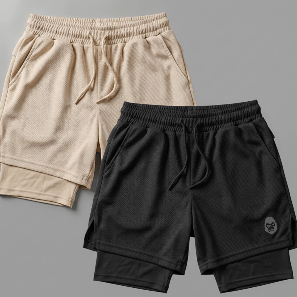 Kit com 2 Bermudas Kong 2 em 1 para Academia — imagem 1