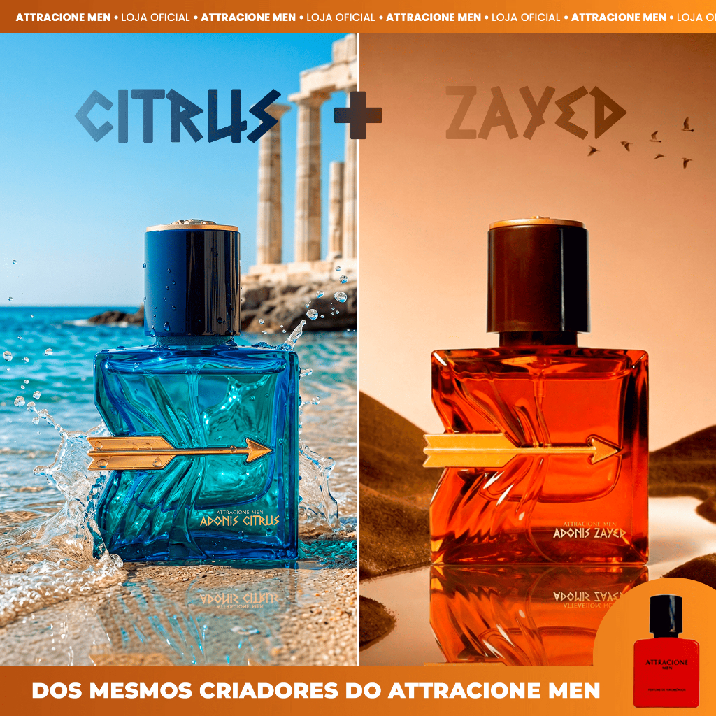 Perfume Attracione Men Kit Adonis Zayed e Adonis Citrus- LANÇAMENTO