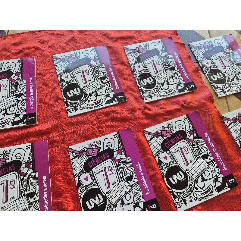 Conjunto de 8 livros didáticos ciências 7° ano uno educação