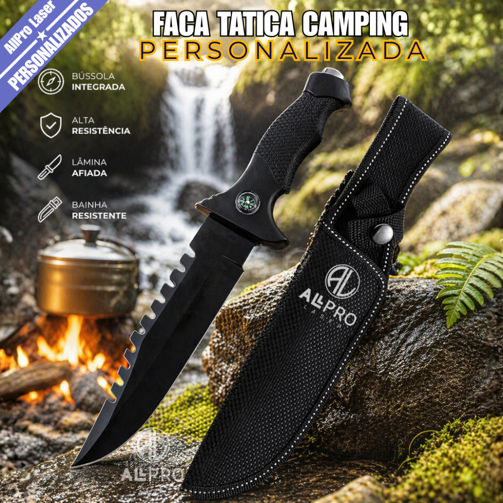 Imagem Faca Para Churrasco Profissional Faca para Camping Luxo Personalizado