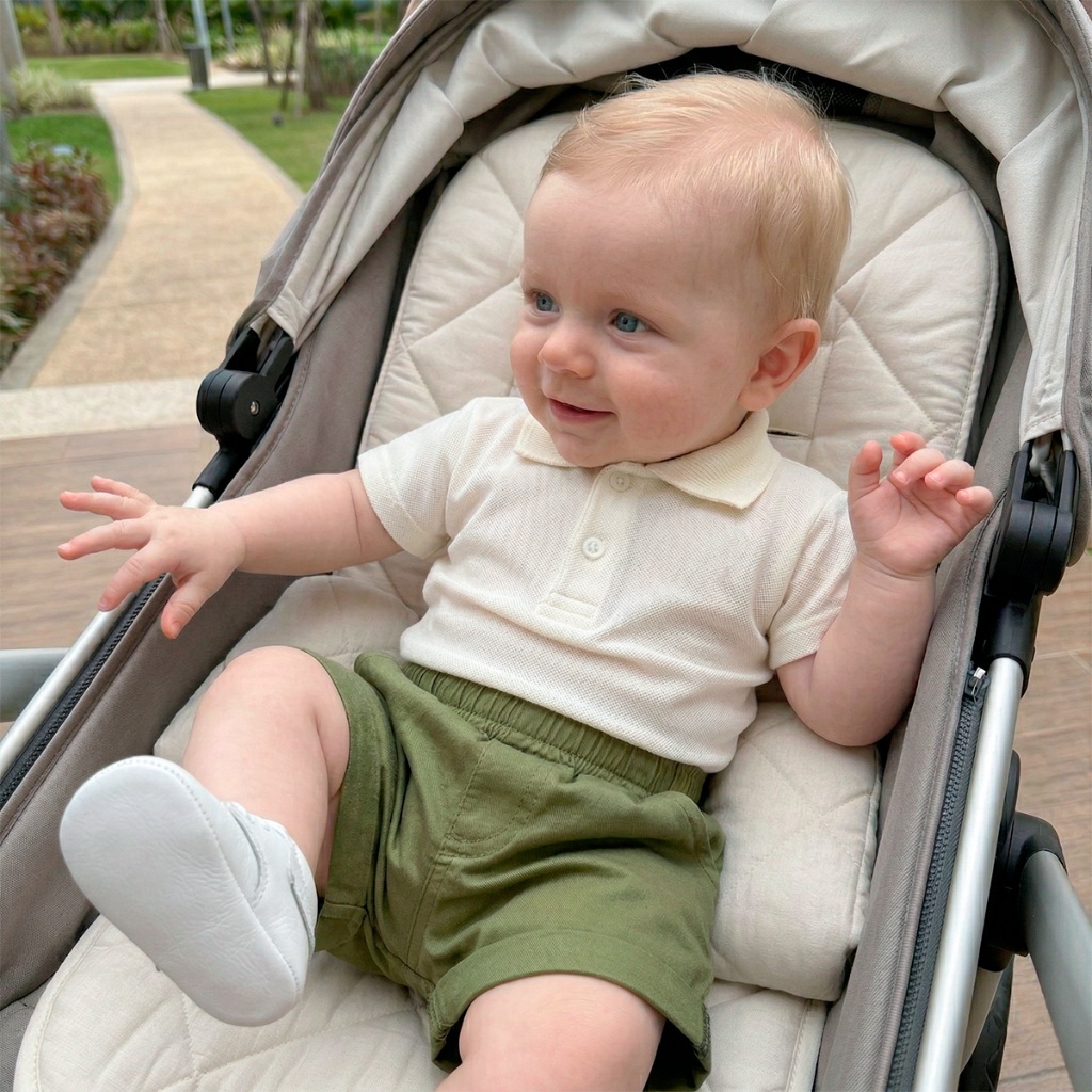 Conjunto Menino Polo Shorts Verde Fresquinho Estiloso Confortável Bolso Faca Premium Luxo