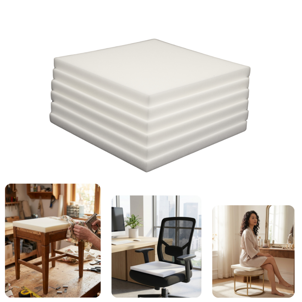 Espuma cadeira 40x40x3cm D28 - Kit 6 unid.