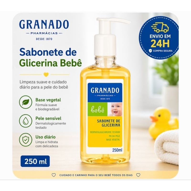 Sabonete Líquido Granado Bebê Glicerina Original 250ml – Envio Imediato