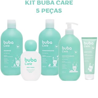 KIT 5 ITENS BUBA Care – Shampoo + Condicionador + Hidratante + Sabonete Líquido + Colônia  Higiene Baby bebê banho