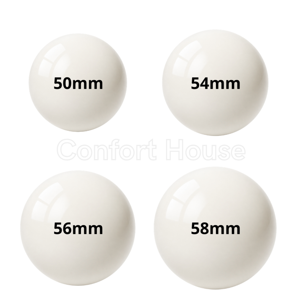 Bola Branca de Bilhar Profissional 50mm/54mm/56mm/58mm Bolão Importado para Sinuca