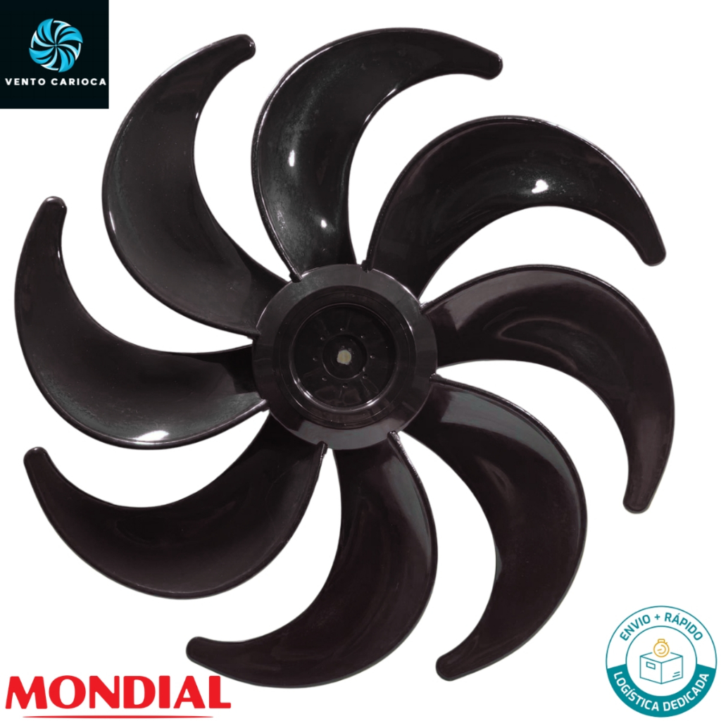Hélice Ventilador Mondial Super Turbo VTX 40 cm 8 pás Preta
