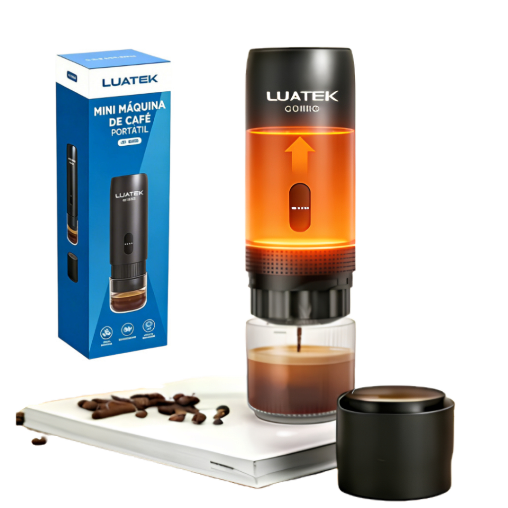 Máquina de Café Expresso Portátil 3 em 1 Elétrica Preta Cafeteira cápsulas ou Café Moído