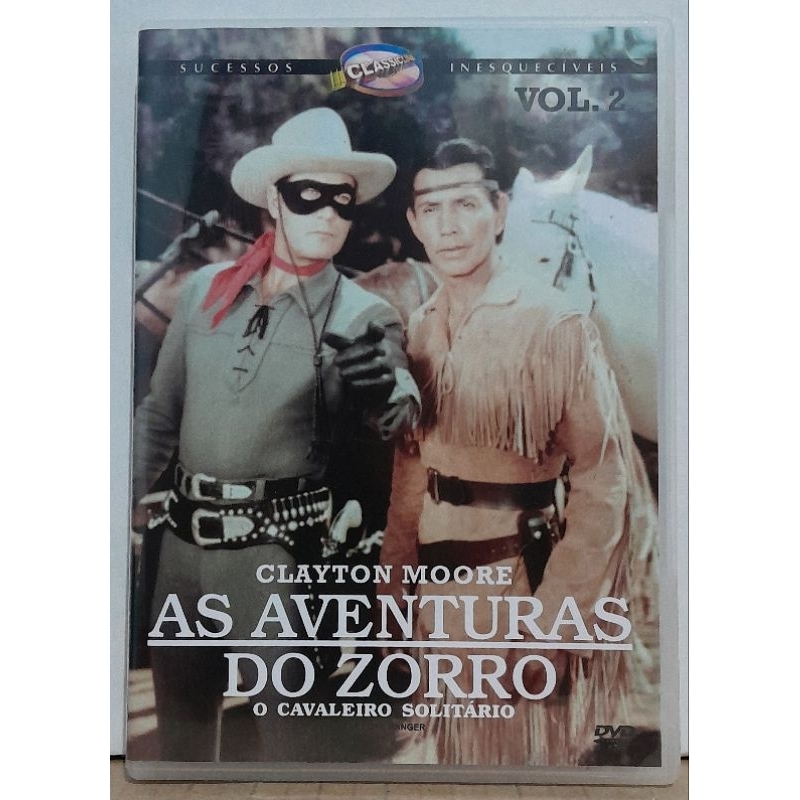 Dvd As Aventuras do Zorro - O Cavaleiro Solitário - Vol. 2 - Clayton Moore - Original Deslacrado Sem Uso