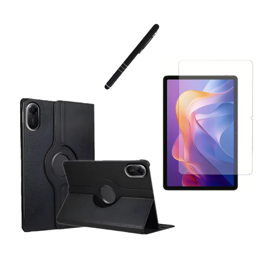 Kit Completo para Tablet Redmi Pad 2 de 11 polegadas Capa Case Giratória Película De Vidro Caneta Touch