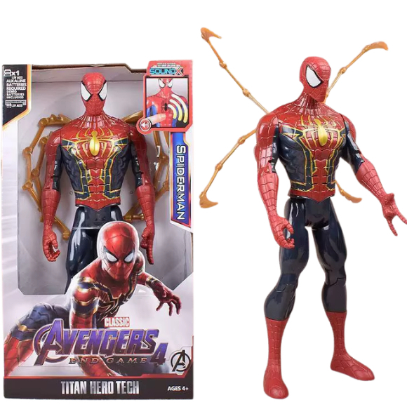 Boneco Heroi Aranha 30cm Articulado Com Garras Luz E Som Infantil Para Presente Brincar Colecionar