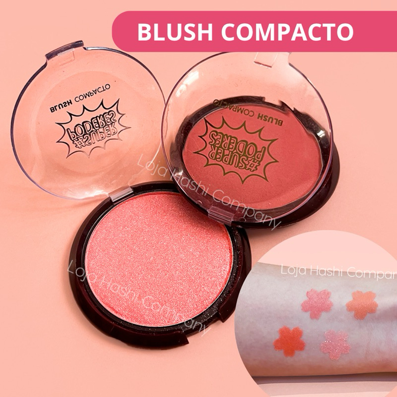 Blush Compacto Maquiagem Matte Brilhante Cintilante Pó Barato 10 Ruby Rose Fenzza Infantil Cremoso