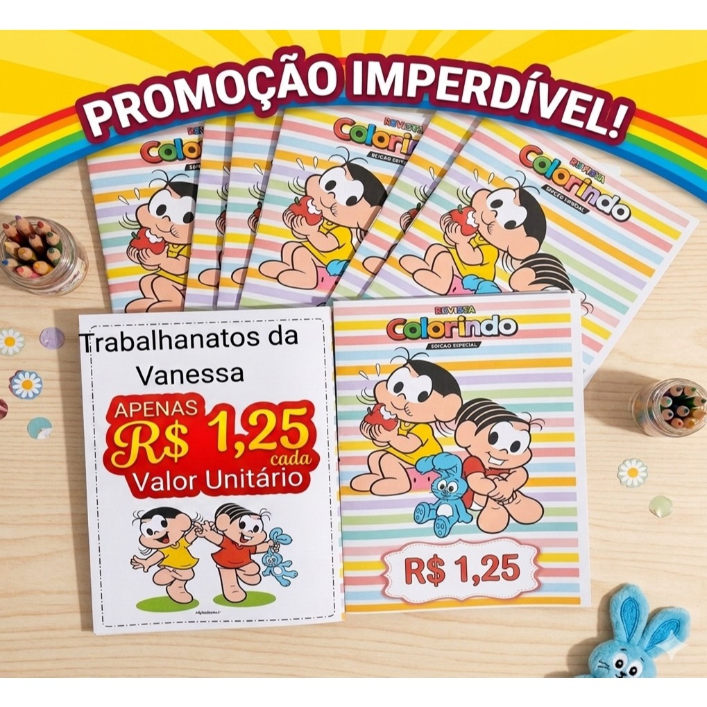 20 Mini livrinho de colorir - LEMBRANCINHA PERSONALIZADO