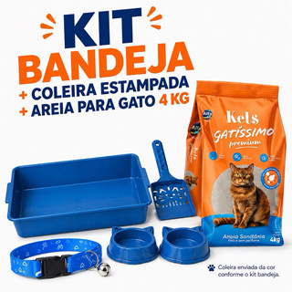Kit Caixa de Areia para Gato + Comedouro + Pá + Areia Biodegradável para Gatos 4kg 🐱 | B…