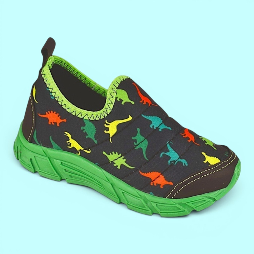 Tênis Infantil masculino slip on Dinossauro escolar promoção 20 ao 34