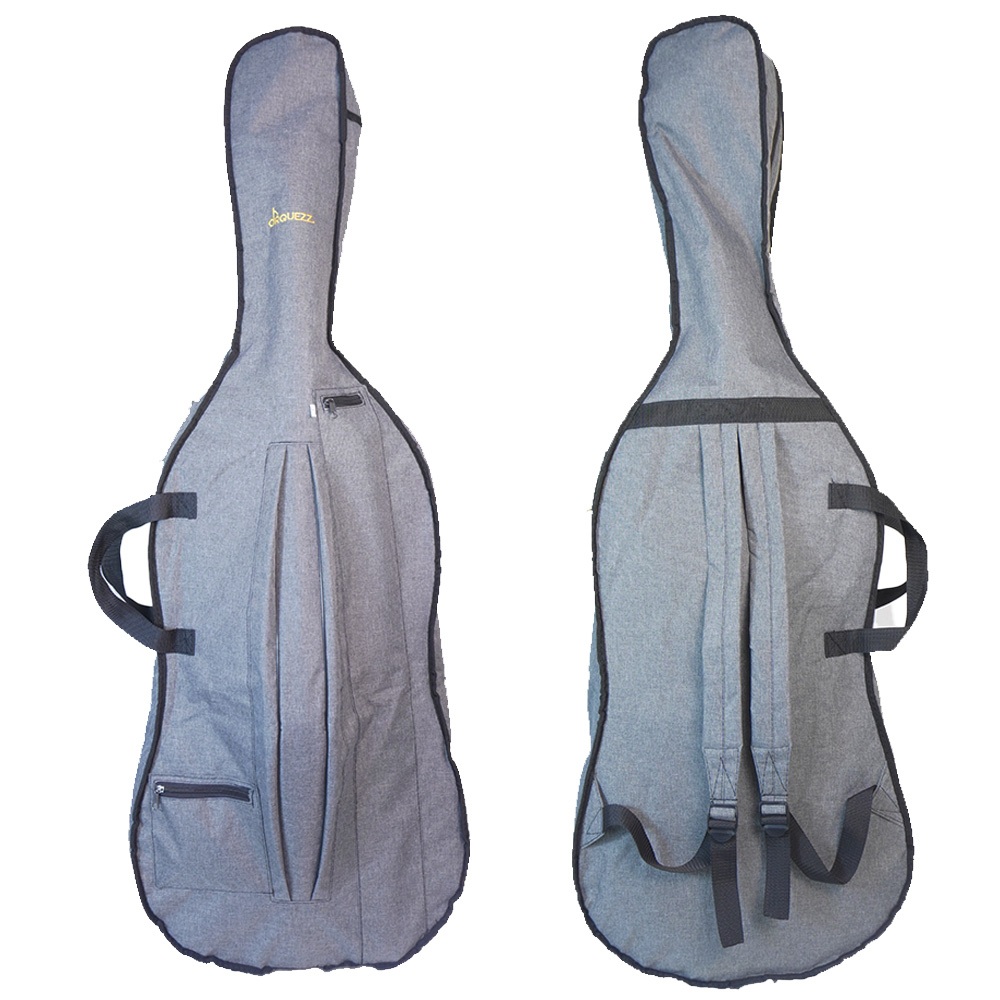 Bag Capa Cinza Orquezz Classic para Violoncelo 4/4 Interior Acolchoado Fechamento por Ziper