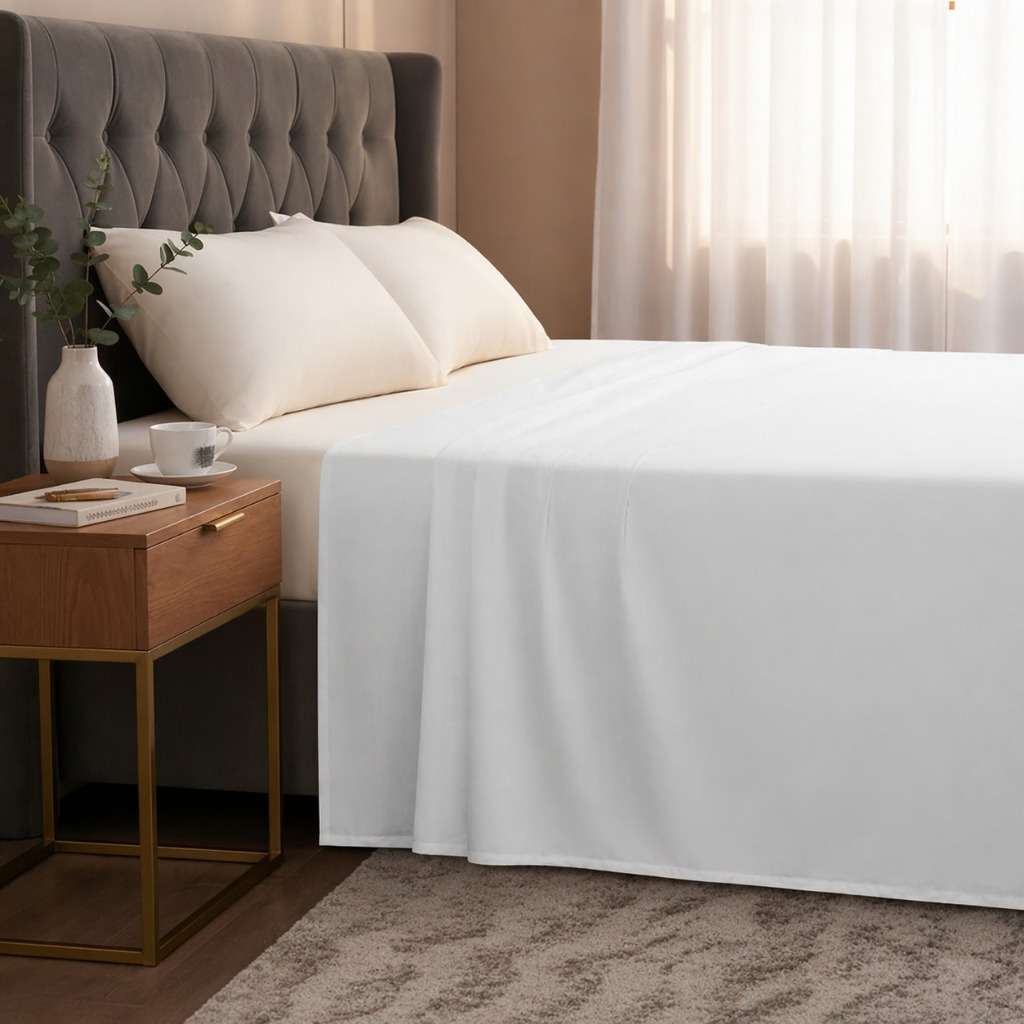 Lençol Plano s/ elástico Percal Ultra Soft Respirável Macio Tamanhos Solteiro - Casal - Queen - King