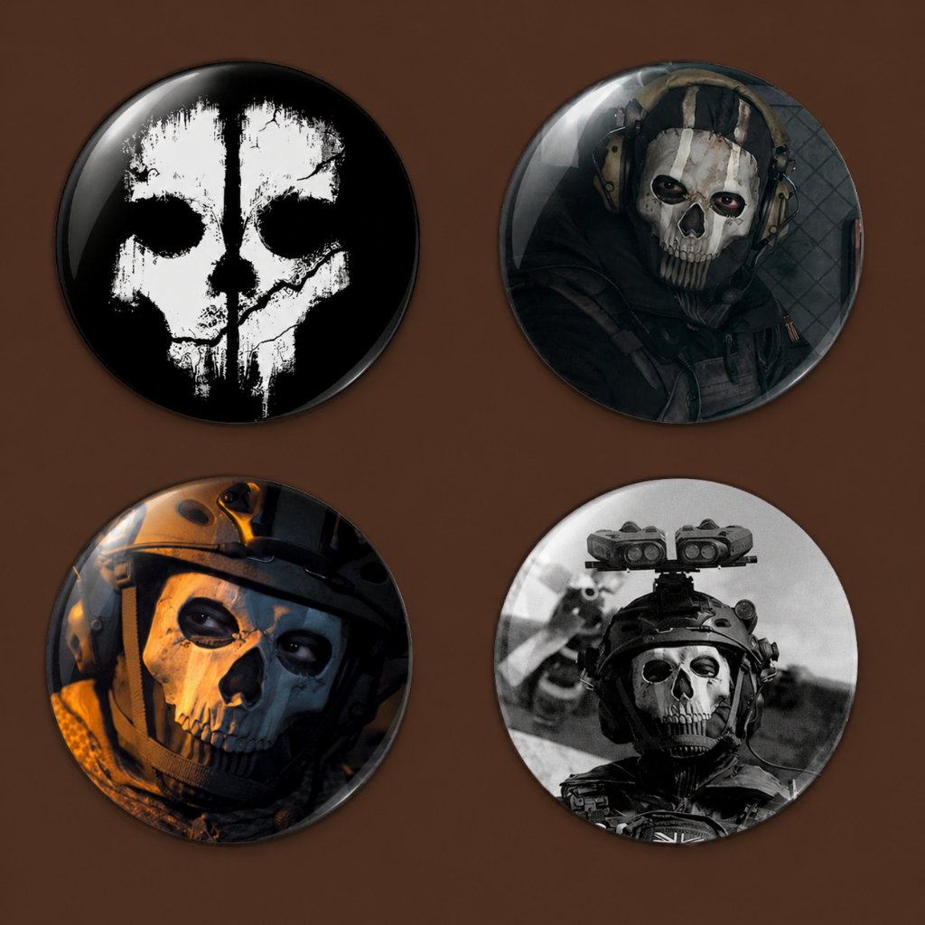 Kit de Bottons Ghost - Call of Duty - 38mm
