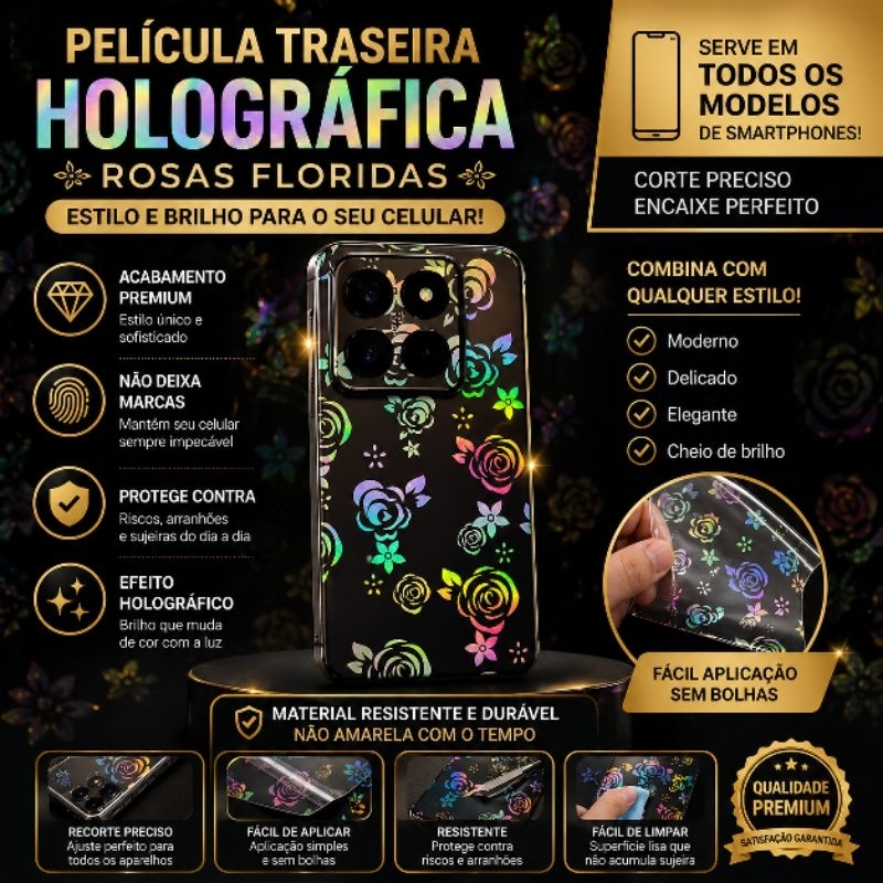 SKIN PELICULA TRASEIRA LUMINOSA SERVE PARA SAMSUNG S22/S23/S24/S25 ULTRA