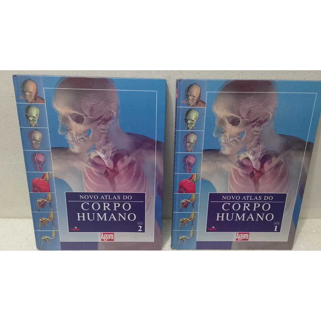 LIVRO- NOVO ATLAS DO CORPO HUMANO-2001- 2 VOLUMES- 1,2 CAPA DURA ILUSTRADO-USADO MUITO BOM ESTADO -RARO