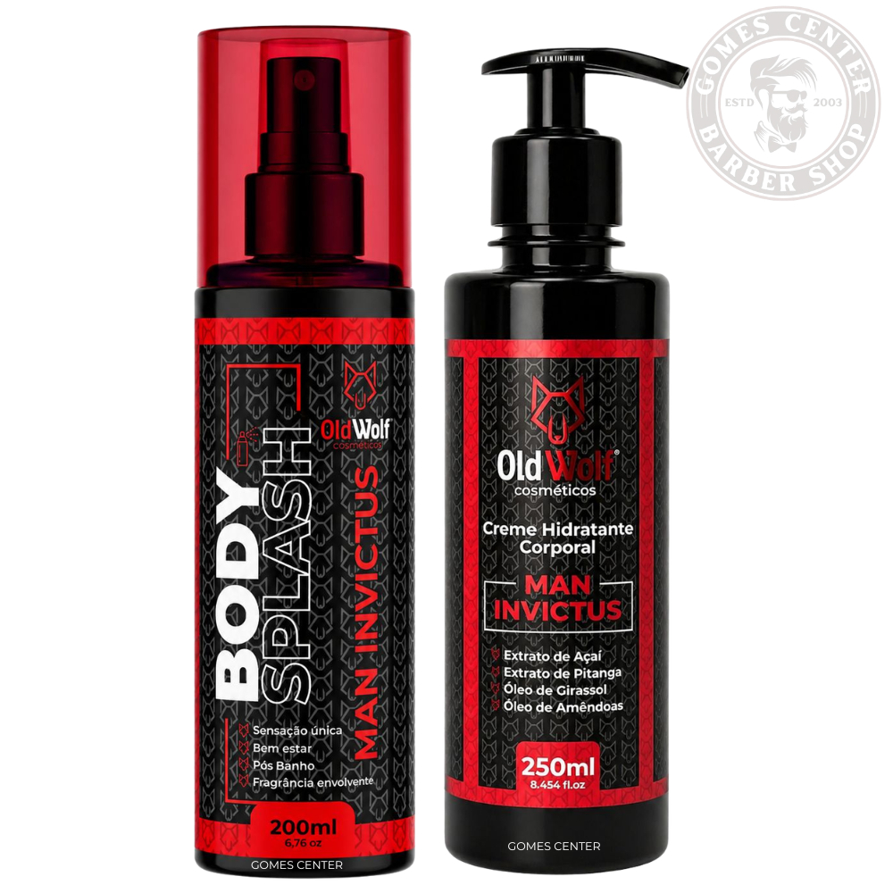 Kit Creme Corporal + Body Splash Man Invictus Infinity - Extrato de Açaí e Pitanga Girassol Amêndoas