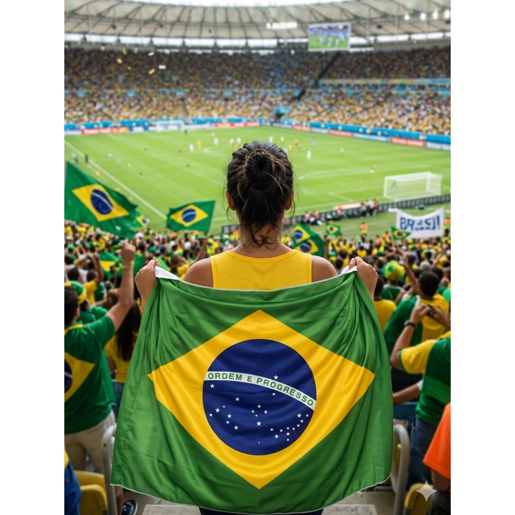 Bandeira Copa Brasil Seleção Brasileira Decorativa para Torcida Verde e Amarelo