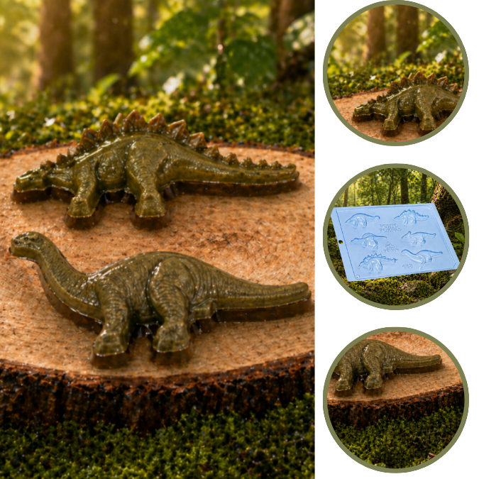 1~10 Forma Simples DINOSSAURO JURASSIC PARK em Acetato PORTO Para Chocolate e Confeitaria. P155 - N8 (CHOCO)