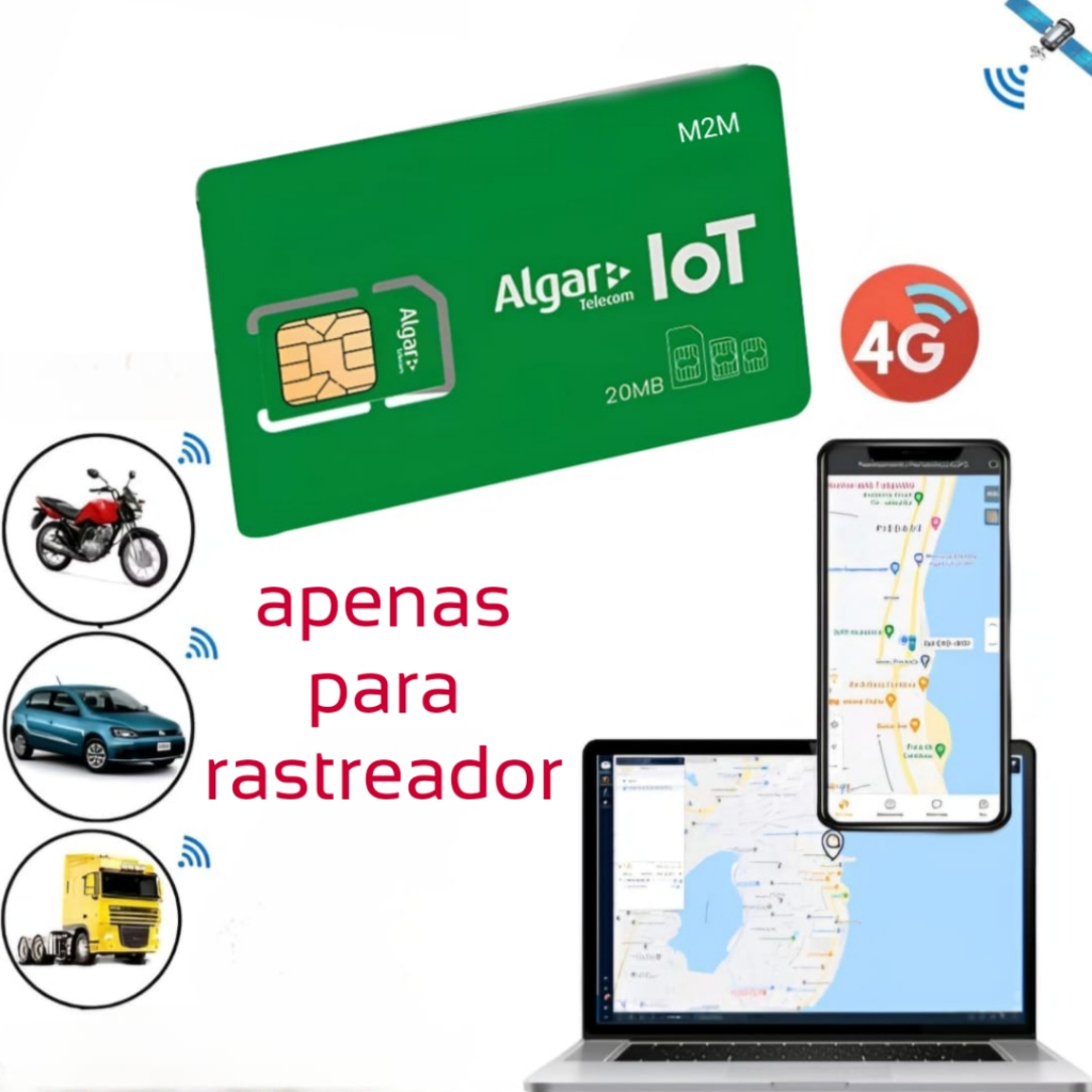Chip m2m mult 4 em 1 mais app e plataforma