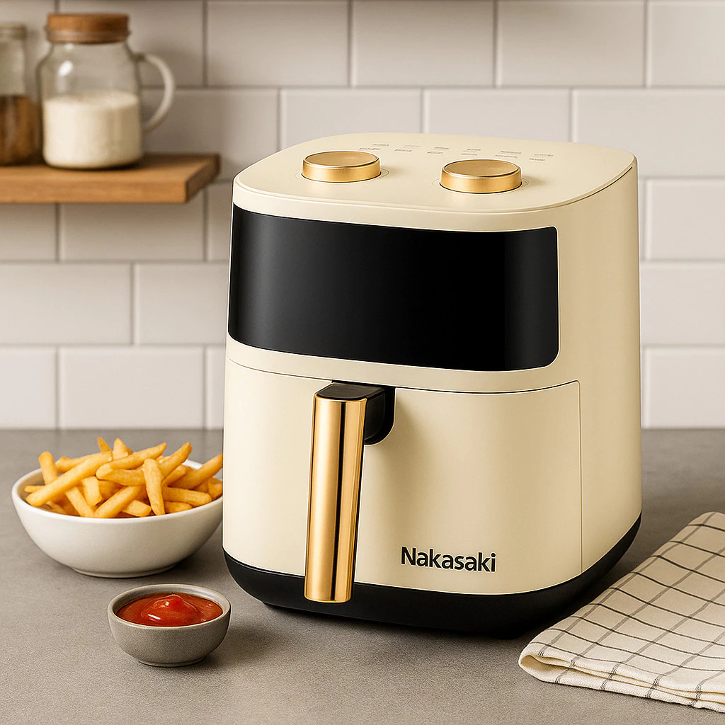 Air Fryer Elétrica Nakasaki Airfryer 1480w 3.1 Litros Fritadeira e Forno Dia das Mães
