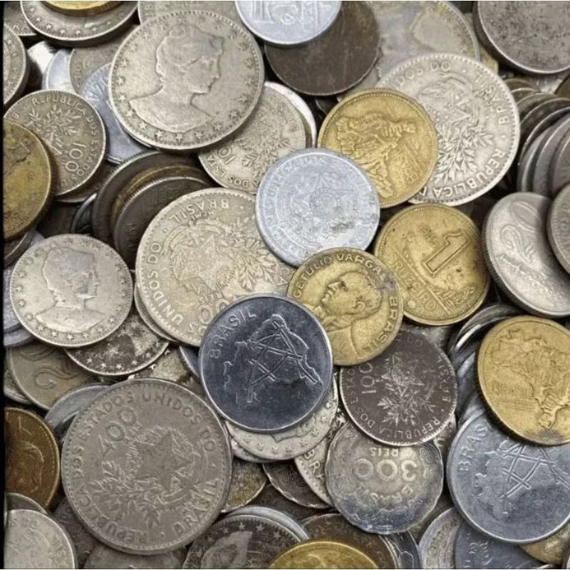 Lote com 100 moedas Nacionais sem repetir POR DATA.