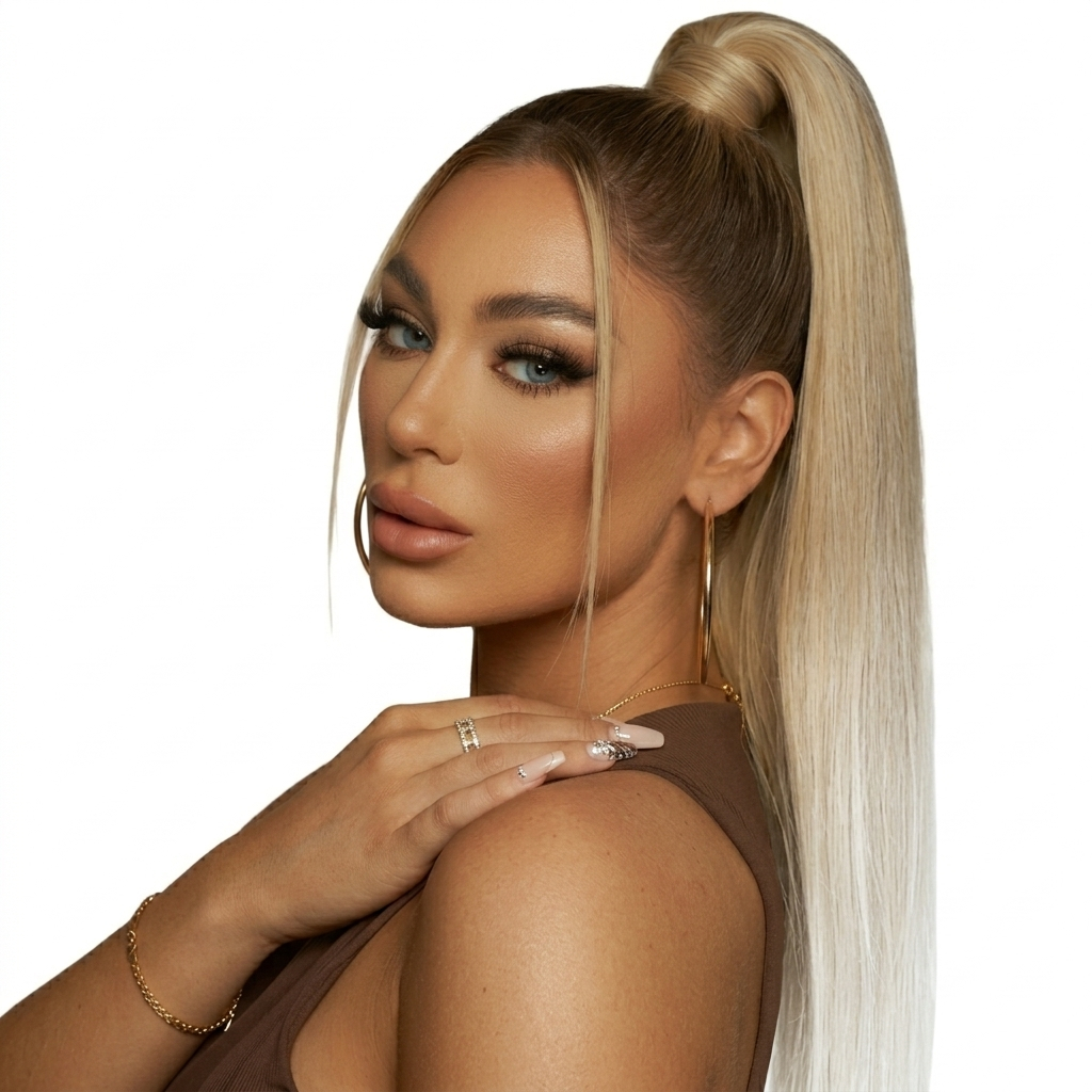 Aplique Cabelo Rabo de Cavalo  Orgânico Longo Liso  70cm