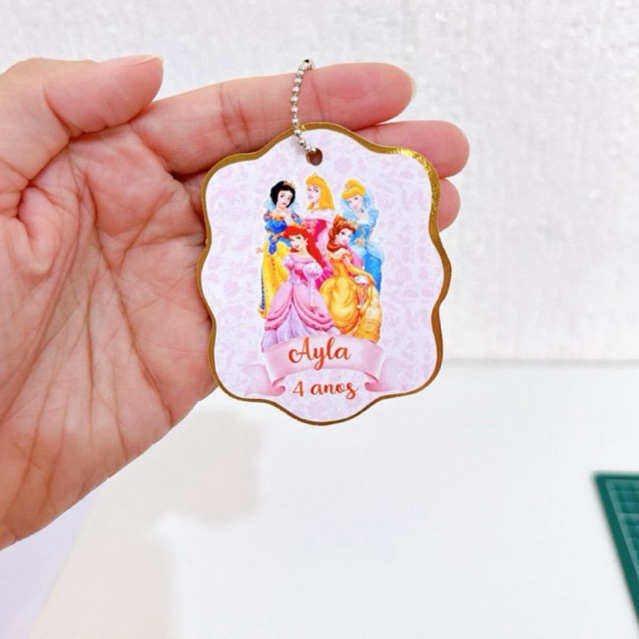 Tag Apliques Personalizados 3D para Lembrancinha | Princesas | Etiqueta Festa Infantil | Qualquer Tema