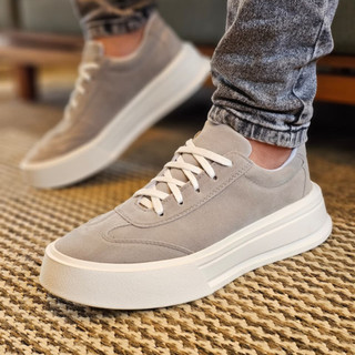 Tênis Sola Alta Minimalista Casual Social Masculino Sola Alta Cano Médio De Amarrar