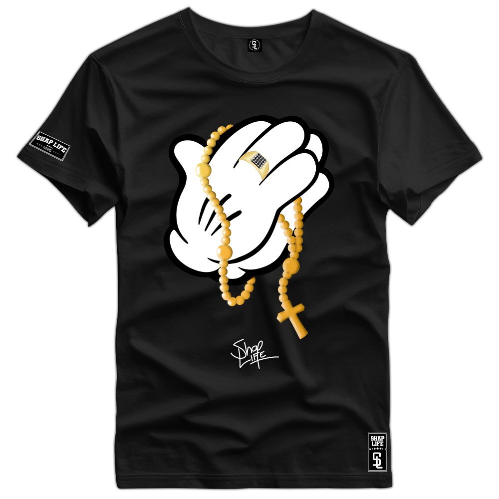 Camiseta T-Shirt Estampada Algodão Mãos Blessed Streetwear - 2635