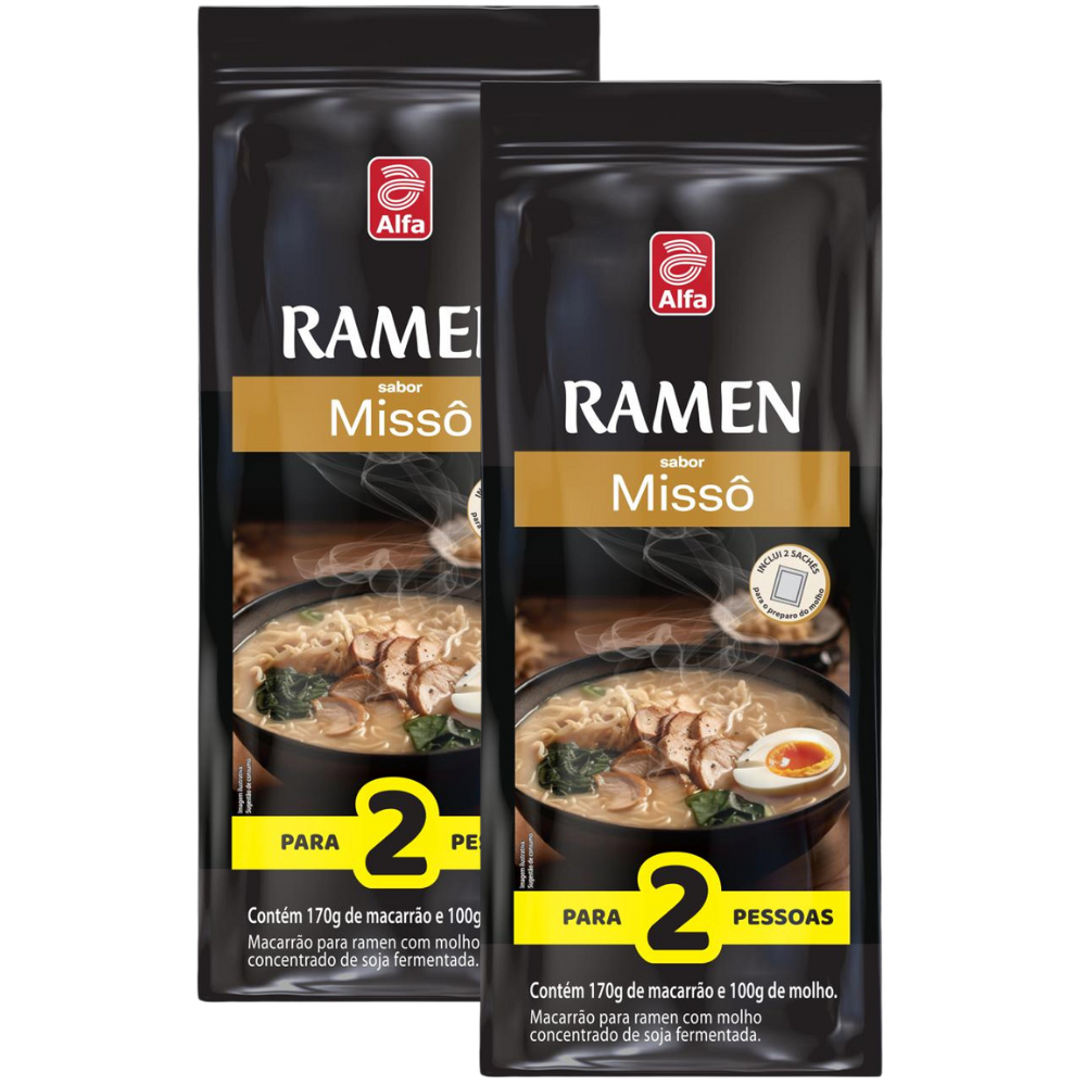 2x pacotes Ramen Misso Alfa (molho concentrado em sachê líquido)