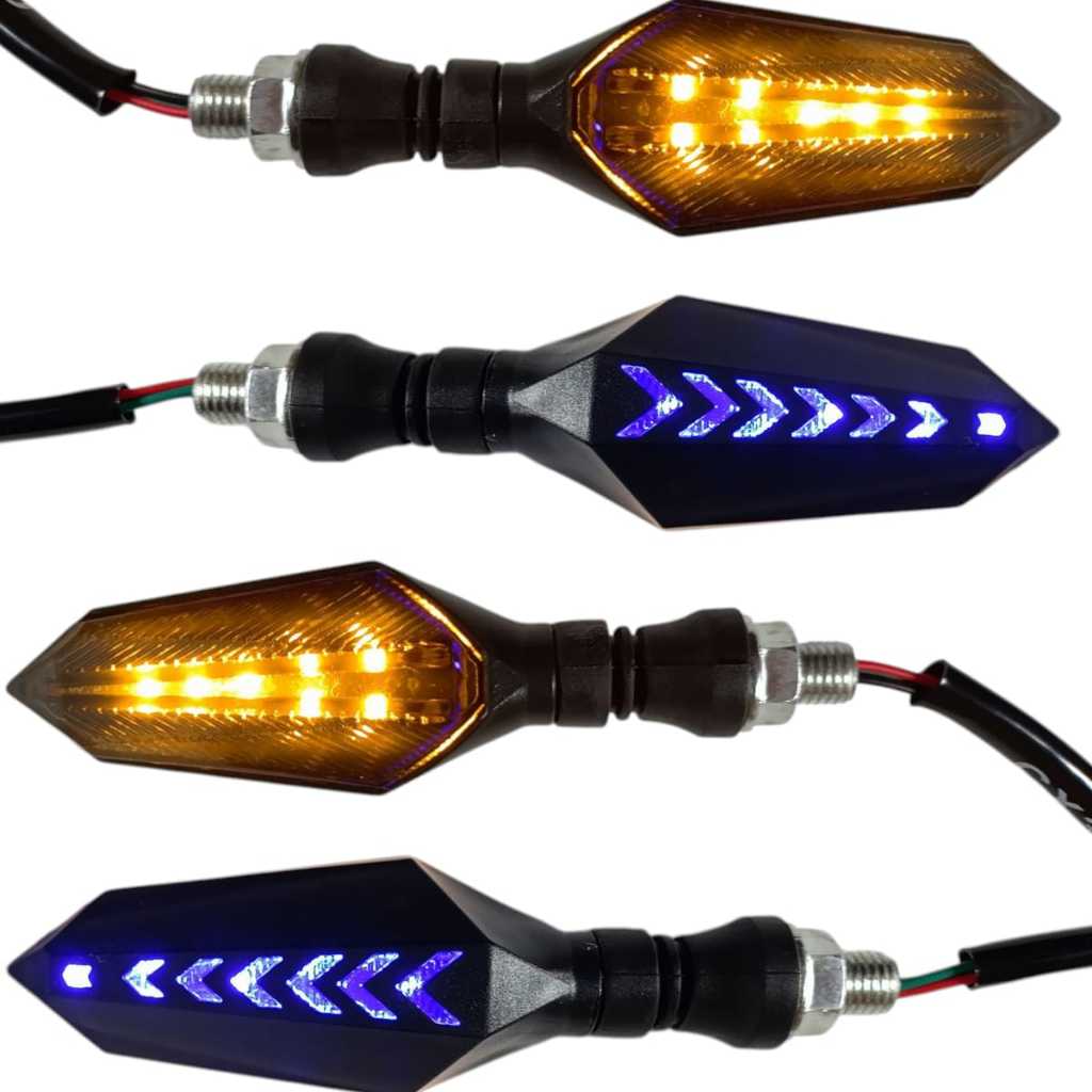 Kit 4 Pisca Seta Led Sequencial Bros 150 160 Titan 125 150 Xre300 Ybr 125 Lander 250 2010 Arrow Azul