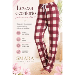 Smara Modas Calça Feminina Estampada Viscose Estilosa Do P ao G1