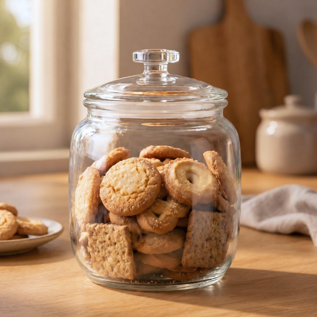 Pote Hermético 1 Litro Transparente Armazenar Mantimentos Tempero Alimentos De Vidro Lyor
