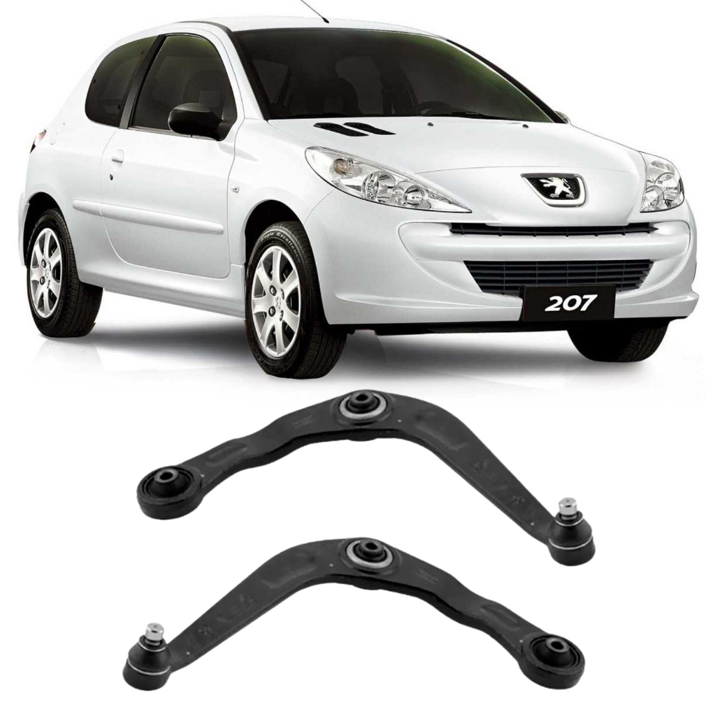 Par Bandeja Dianteira C/ Pivô Bucha Peugeot 207 2008 Até 2014