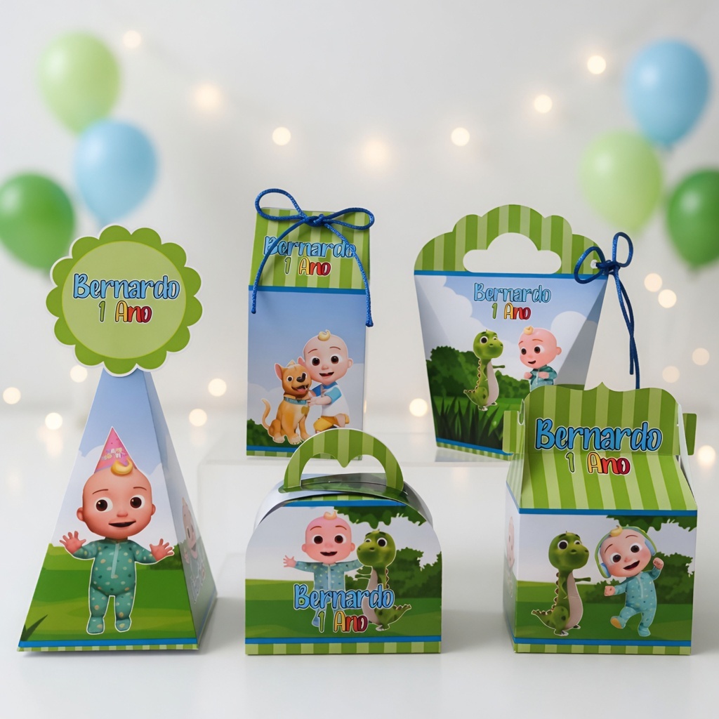 Kit Caixas COCOMELON Personalizadas /Lembrancinha de Festa /Aniversário/ LOOLOO KIDS /LOLO KIDS