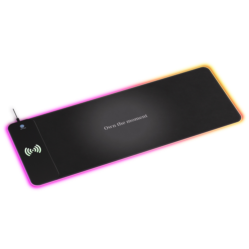 Mousepad Gamer RGB Extra Grande 80x30cm com Carregamento Sem Fio 15W e Base Antiderrapante