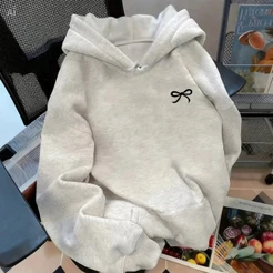 Moletom Manga Longa com Bolso e Laço Delicado Estilo Casual e Bonito