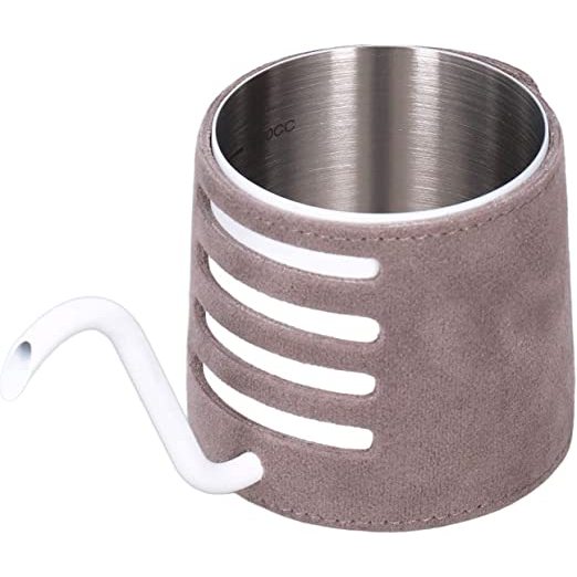 Bule Barista Pescoço de Ganso com Revestimento de Couro Micro Fibra 250ml Branco